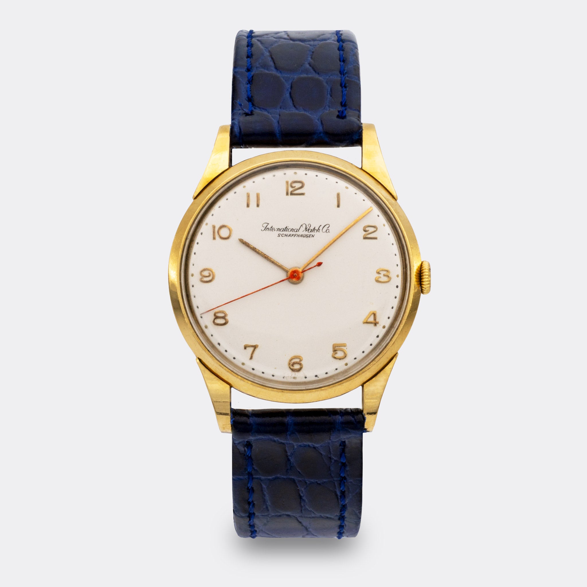 IWC | Jumbo Dresswatch | Flat Shape | 18K Solid Yellow Gold | Offwhite Dial | Red Center Second | 1950s