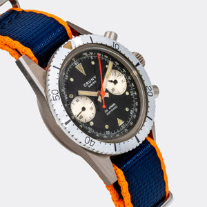 CAUNY | Swiss Diver Chronograph De Luxe | Red Second | Tritium Dial | Automatic | 1970s
