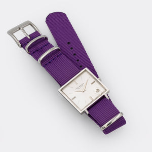 JULES JÜRGENSEN | Copenhagen | Dresswatch | Square | Date | Silver Sunburst Dial | 1970s