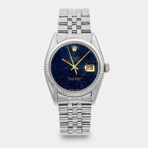 ROLEX | One-of-a-Kind | Crown Collection Datejust Galaxy "Stardust" | SCOC Superlative Chronometer | 18K White Gold | Roulette Date | Gilt Dial | 1970s