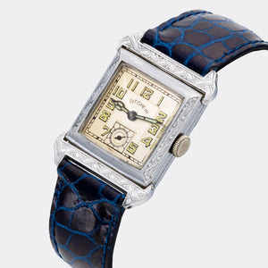 PAUL DITISHEIM | Jumbo Rectangle Historic Dresswatch | Ultra Fine Swiss Made | Silvered Subseconds Dial | Art Deco | 1930s