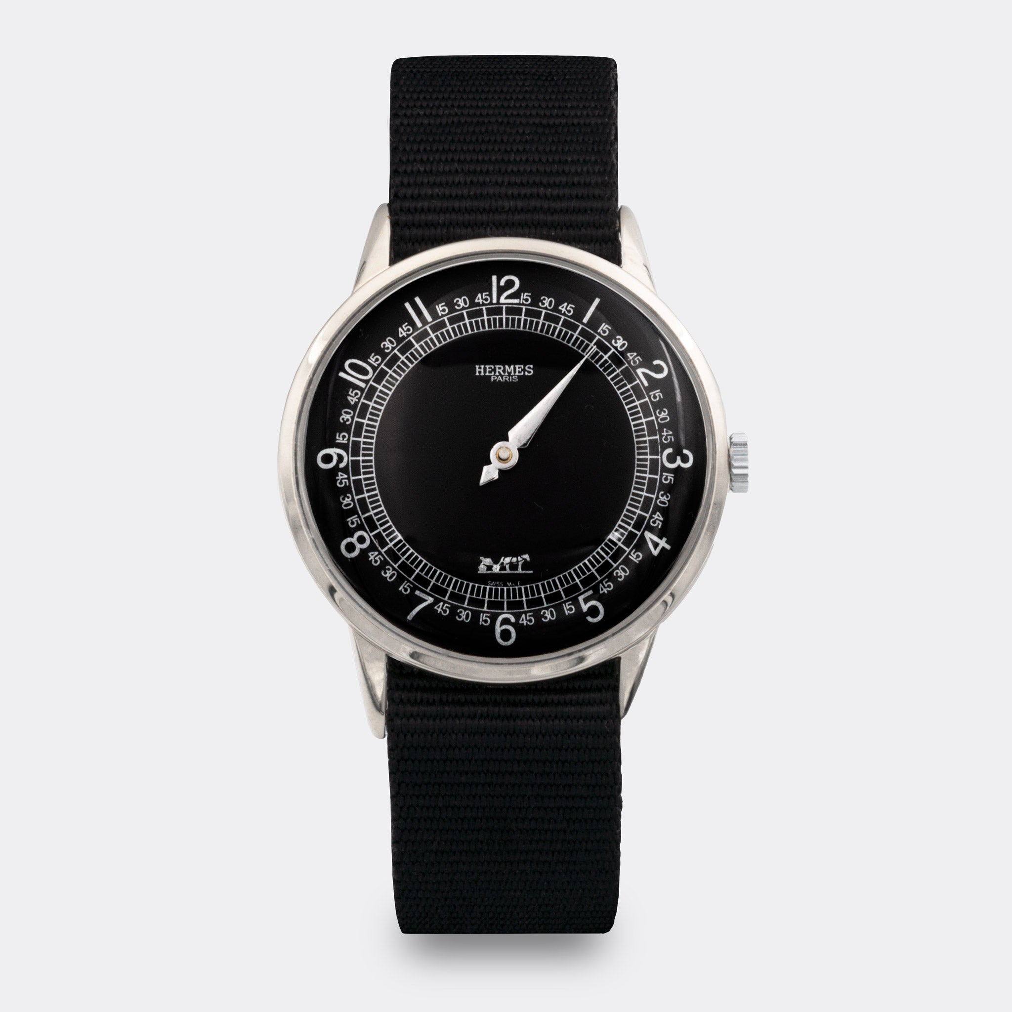 HERMÈS | Super Jumbo Minimalist Dresswatch | One-Hand / Single-Hand | Slow Living | Matt Black Purist Dial | 1950s