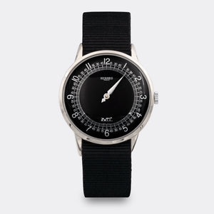 HERMÈS | Super Jumbo Minimalist Dresswatch | One-Hand / Single-Hand | Slow Living | Matt Black Purist Dial | 1950s