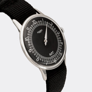 HERMÈS | Super Jumbo Minimalist Dresswatch | One-Hand / Single-Hand | Slow Living | Matt Black Purist Dial | 1950s