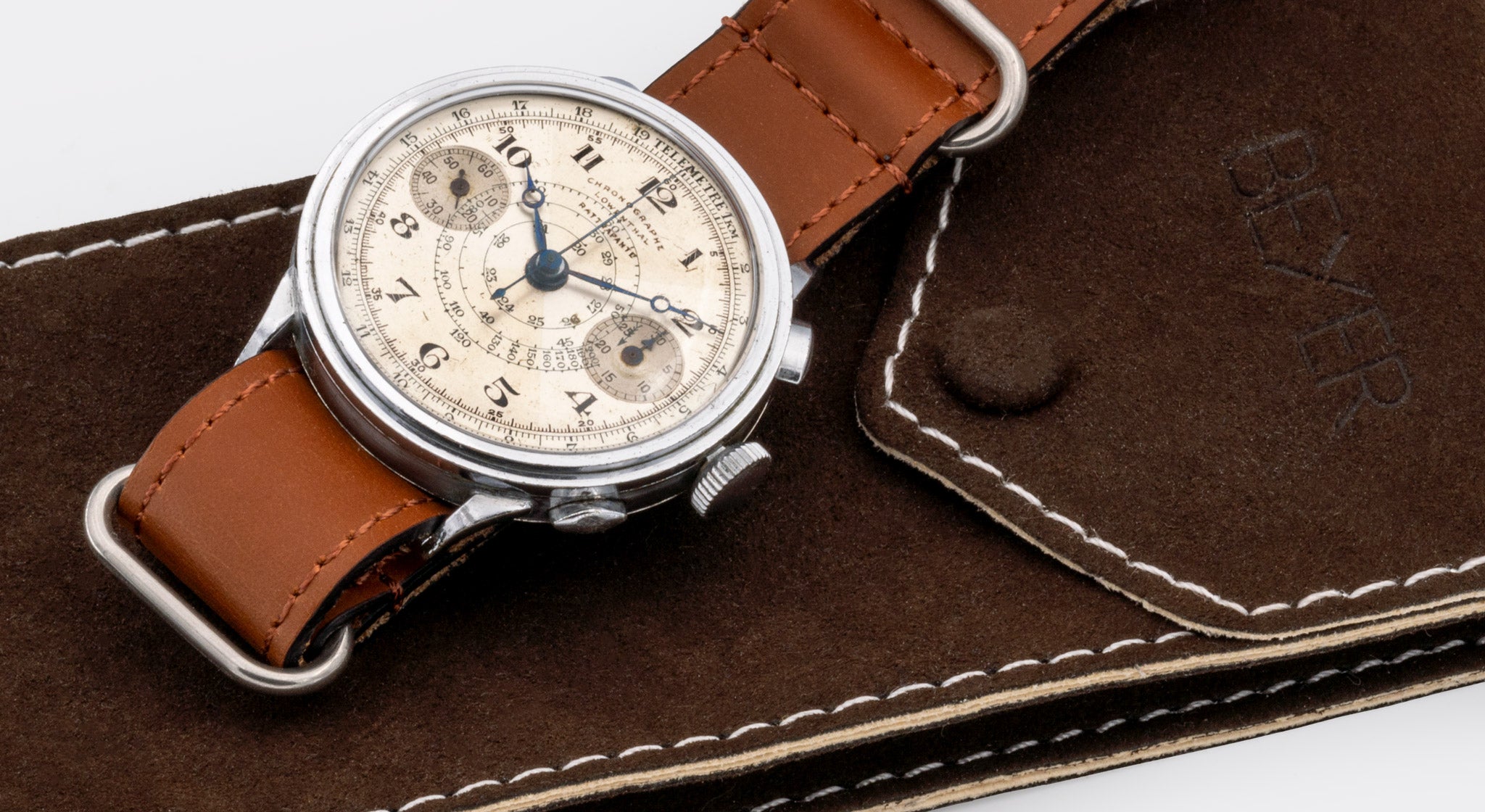 LOWENTHAL | Chronographe Rattrapante | Super Jumbo "Extra Big" 39mm | 1st Ownership | Highly Collectible | Sector Dial | Beyer Chronometrie Zurich | 1940s