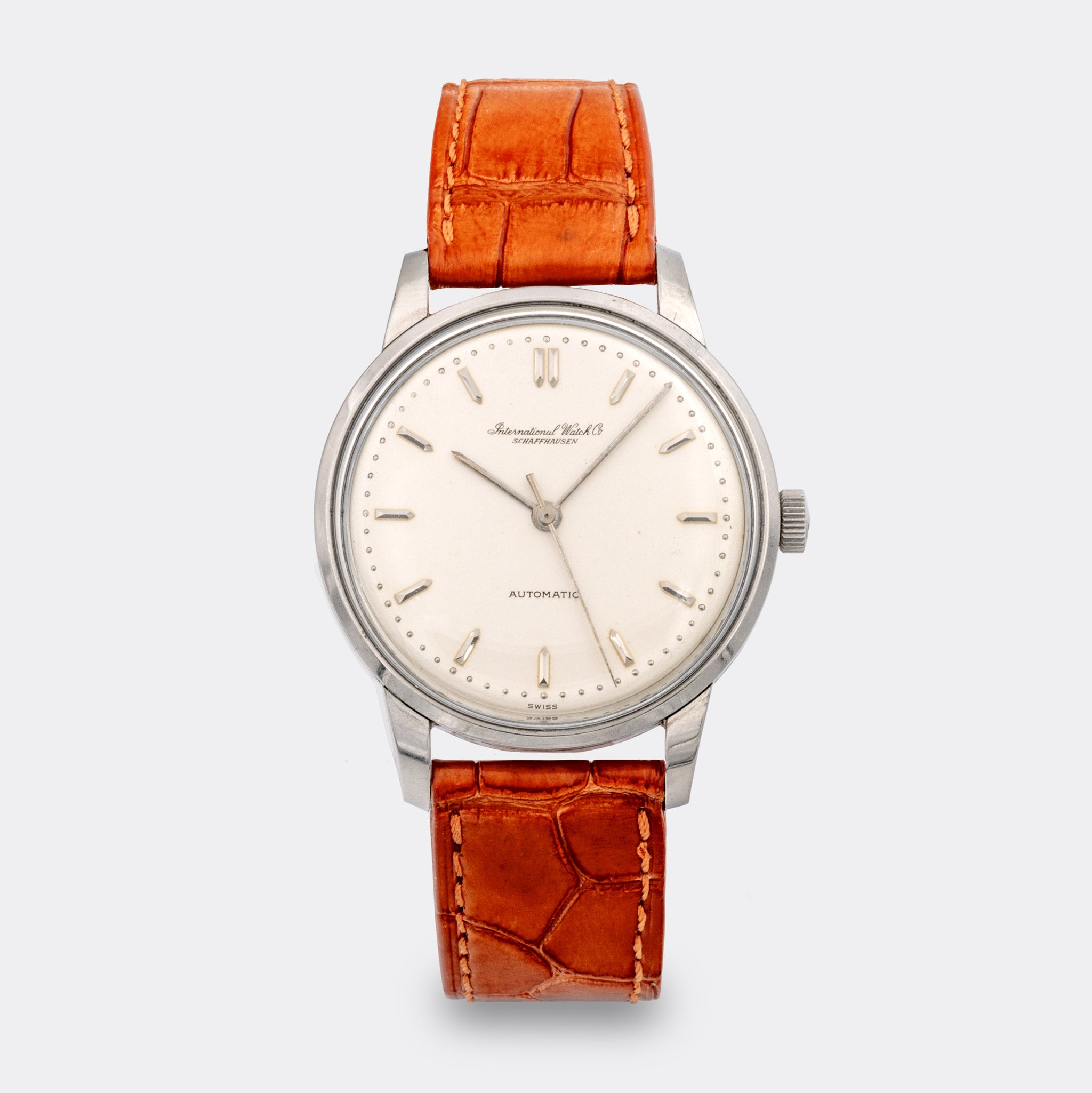 IWC | Super Jumbo Dresswatch | Santoni "Deep Orange" | Pellaton Automatic | Pearl White Dial | 1960s