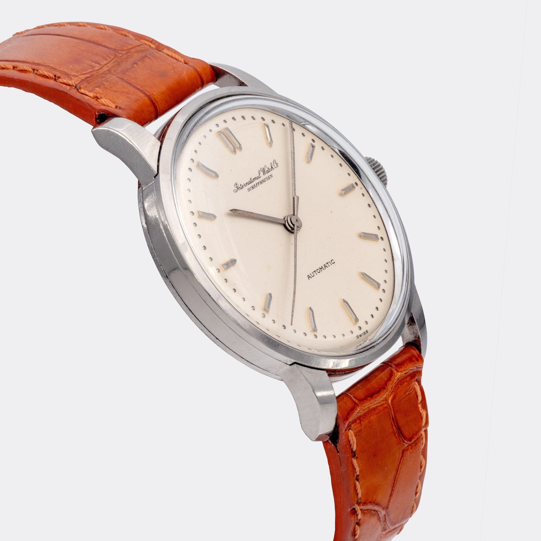 IWC | Super Jumbo Dresswatch | Santoni "Deep Orange" | Pellaton Automatic | Pearl White Dial | 1960s