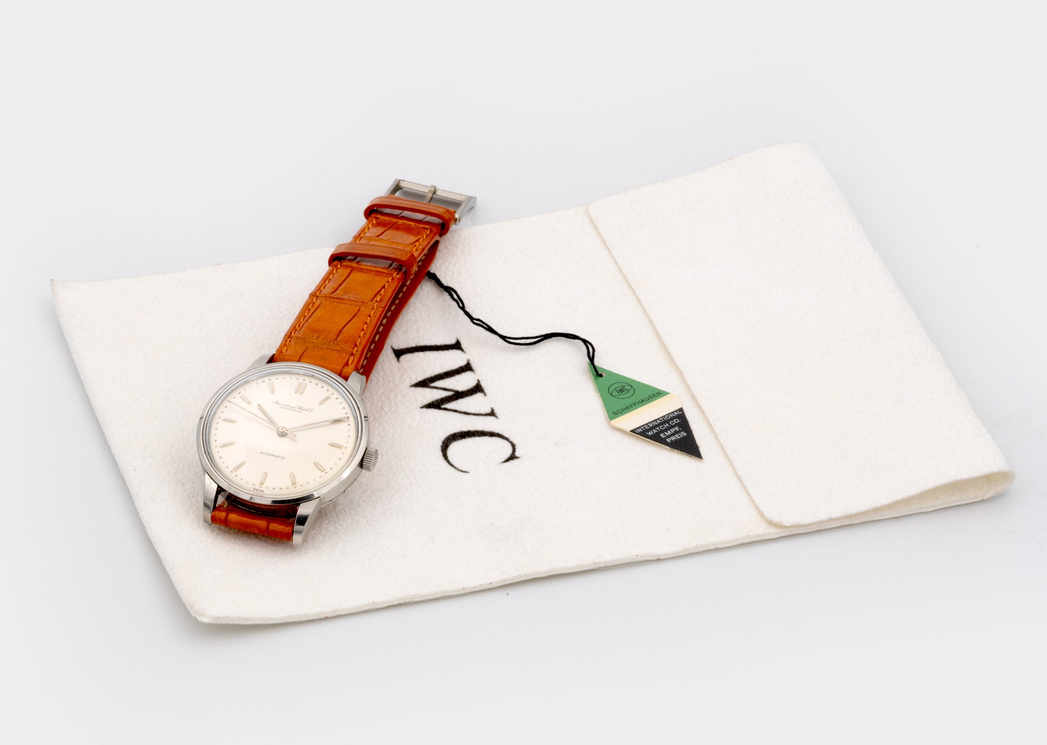 IWC | Super Jumbo Dresswatch | Santoni "Deep Orange" | Pellaton Automatic | Pearl White Dial | 1960s