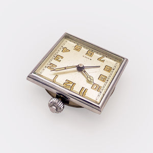 OMEGA - ANONYMUS | One-of-a-Kind | Table Clock | Swiss Made | 8-Day-Movement | Tone Spring | Gong-Alarm | 1930s