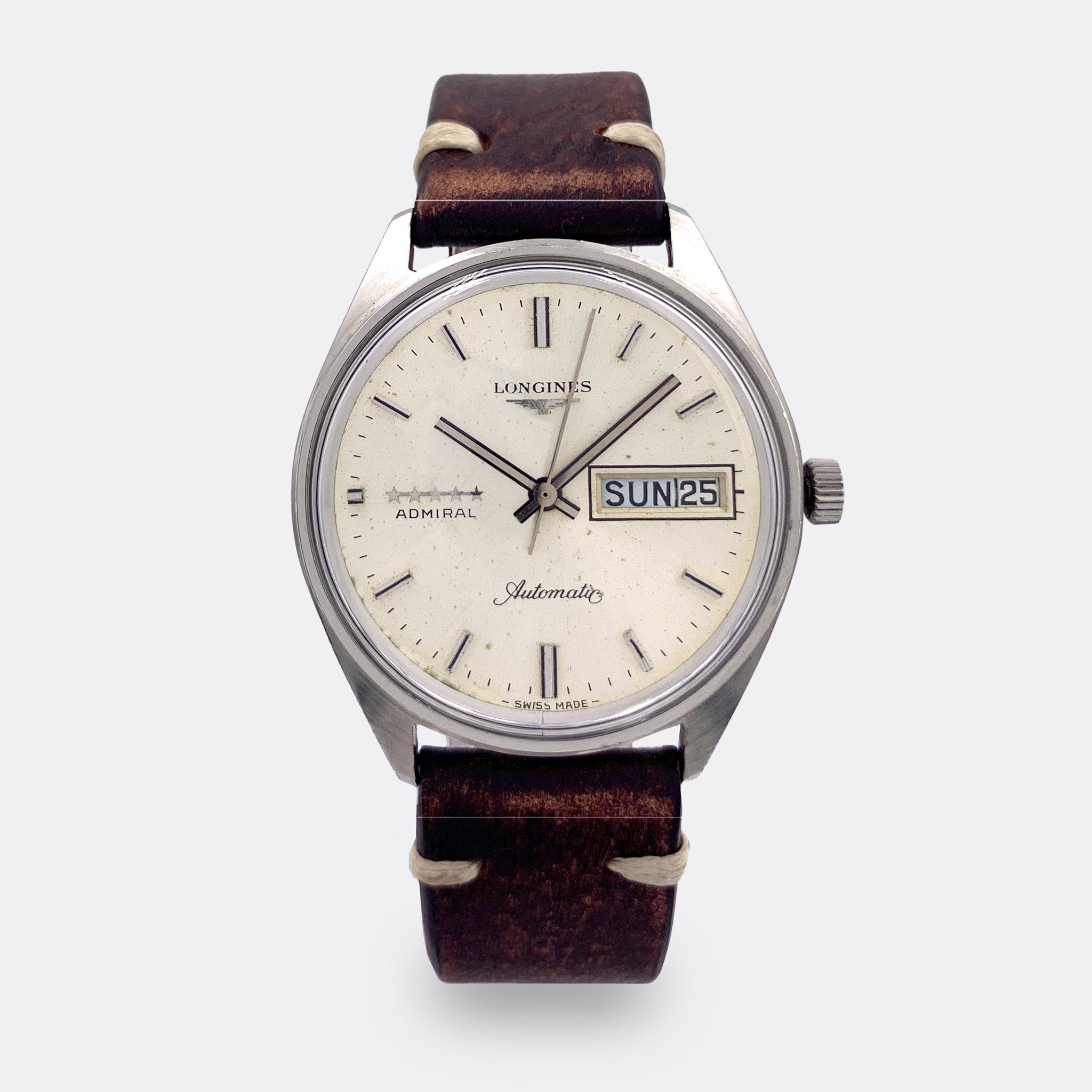 LONGINES | Admiral 5 Star | Day-Date | Silver Sunburst Dial | 1970s