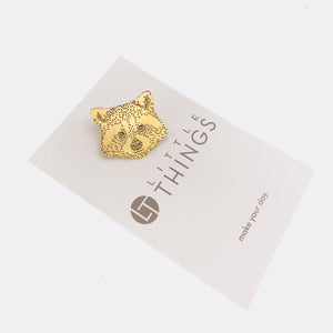 RUPERT | Brooch | Gilt Brass 24K Gold | "Rupert, the raccoon"