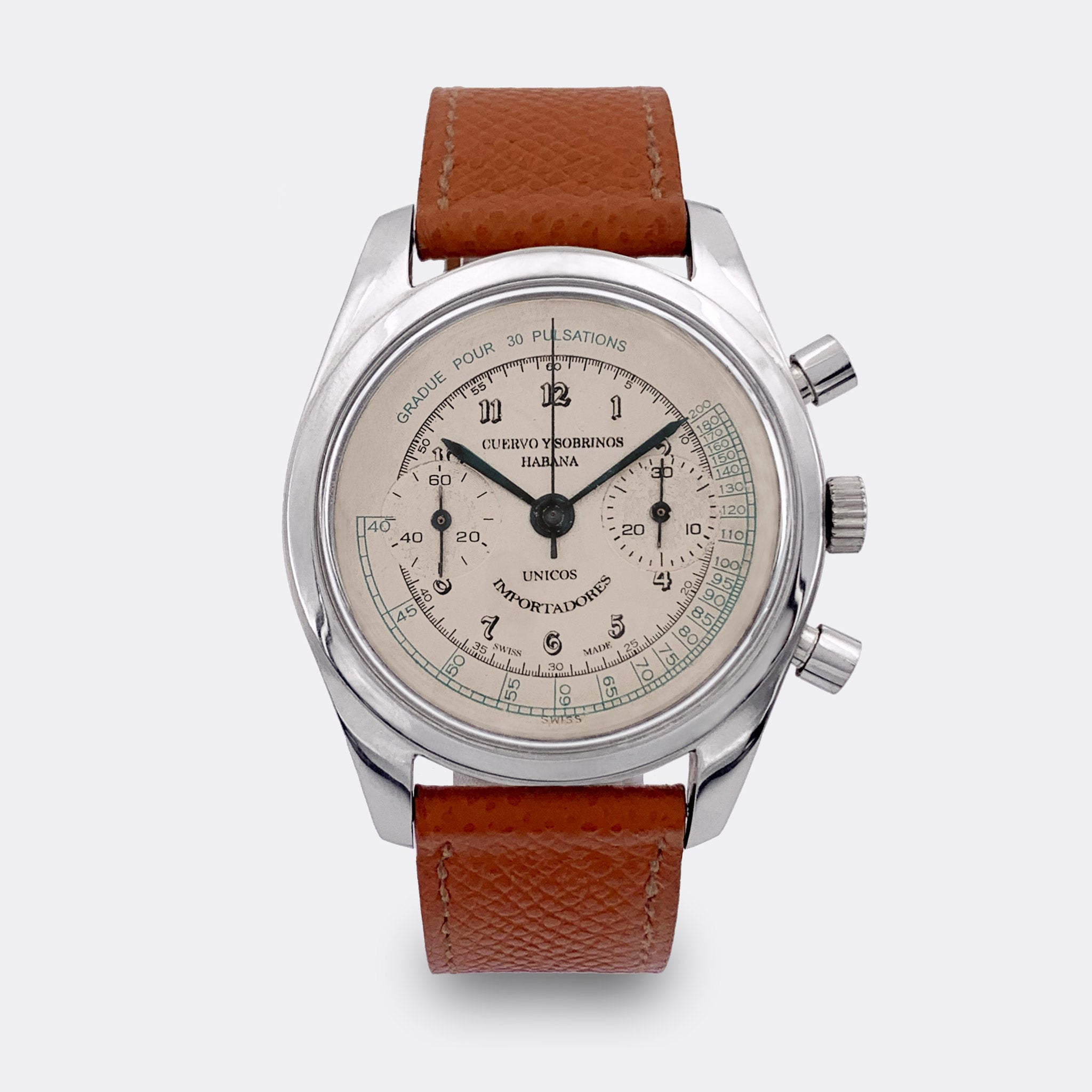 CUERVO Y SOBRINOS | Habana | Super Jumbo Chronograph | Athletes Dial | 1940s